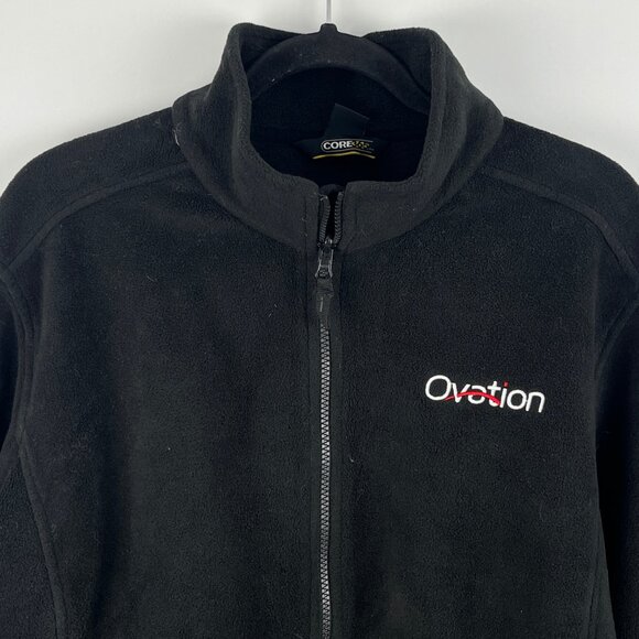 Core 365 Sweater Size L Black Long Sleeve Full Zip Collared Pockets Polyester - Picture 2 of 9